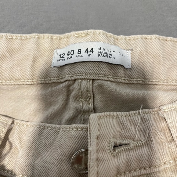 Beige Simple Baggy Boyfriend Jeans - Picture 3 of 3